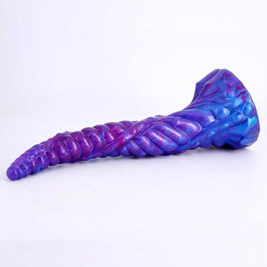 Realistic Long Dragon Dildo with Suction Cup, 11inch Thick Thrusting Silicone Unicorn Dildo Anal Beads Plug for Beginners Women