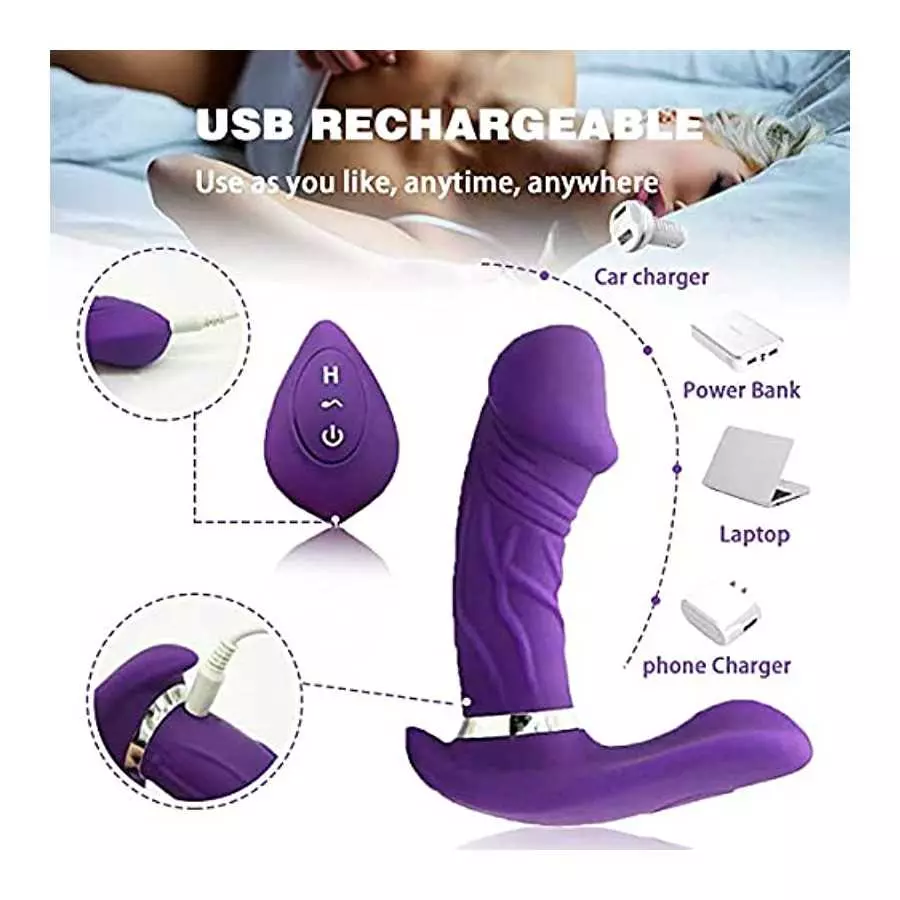 Thrusting Dildo Vibrator with 7 Vibration Heating, Vibrating Realistic Dildo for Hands-Silicone Penis Sex Toy for Women Couple