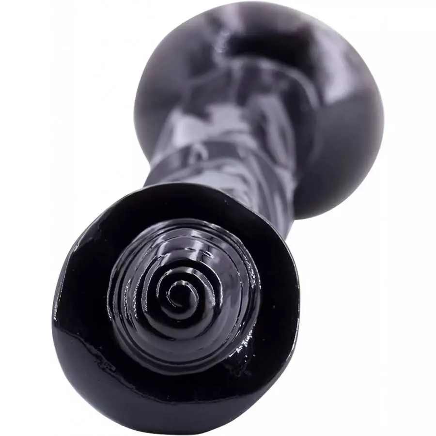 Huge Super Long Horse Cock Type Anal Dildo 13.8"x3.35"x5.12" Big Plug Ribbed Body Strong Suction Cup (Black)