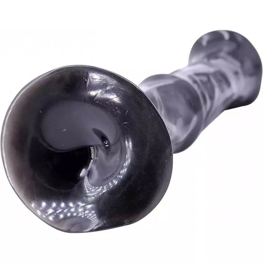 Huge Super Long Horse Cock Type Anal Dildo 13.8"x3.35"x5.12" Big Plug Ribbed Body Strong Suction Cup (Black)