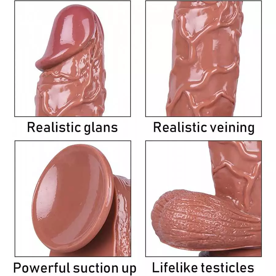 Huge Realistic Dildo with Strong Suction Cup for Hands-Free Gaming, Adult Sex Toy, Lifelike Penis for G-Spot Stimulation - Anal