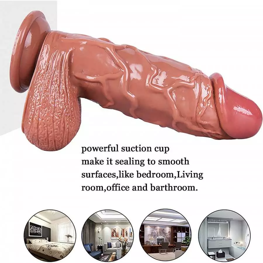 Huge Realistic Dildo with Strong Suction Cup for Hands-Free Gaming, Adult Sex Toy, Lifelike Penis for G-Spot Stimulation - Anal