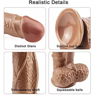 Huge Realistic Dildo Sex Toy for Women, 11'' Huge Dildo Realistic Silicone Dildos with Strong Suction Cup for Hands-Free and Ana