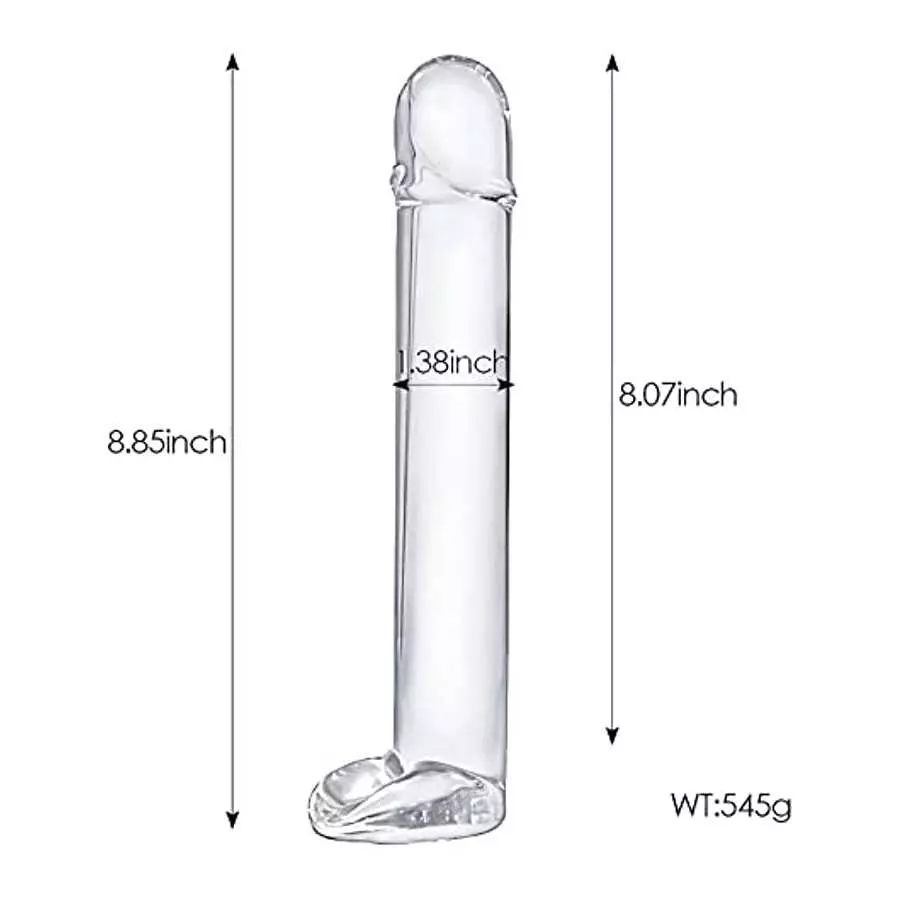 Big Clear Dildo, 8.9 inch Glass G spot Dildo Thick Adult Sex Toys for Women,Men