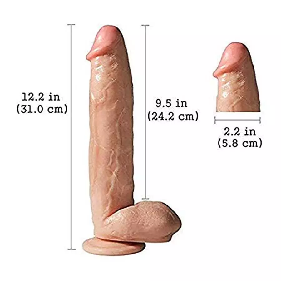 12 inch Female Massage Dildo with Suction Cup for Beginners Anal Play Lifelike Huge Penis Realistic Silicone Dong Sex Toys