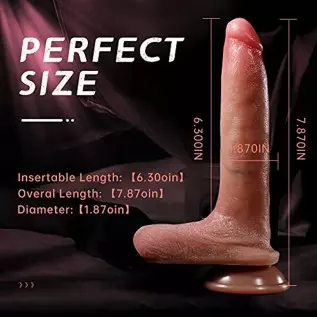 7.87 Inch Realistic Dildo for Women Beginners G-Spot and Anal Play, Soft Liquid Silicone Suction Cup Dildos for Hands-Free Play,