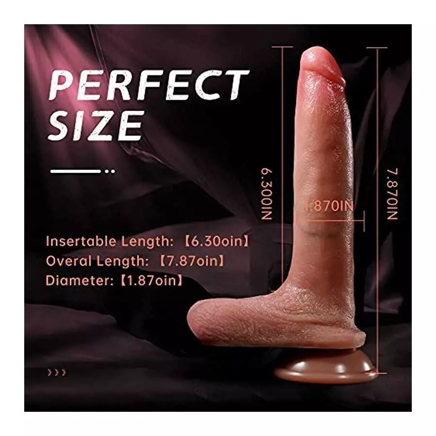 7.87 Inch Realistic Dildo for Women Beginners G-Spot and Anal Play, Soft Liquid Silicone Suction Cup Dildos for Hands-Free Play,