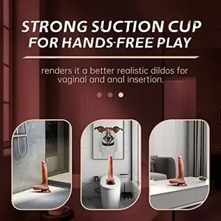 7.87 Inch Realistic Dildo for Women Beginners G-Spot and Anal Play, Soft Liquid Silicone Suction Cup Dildos for Hands-Free Play,