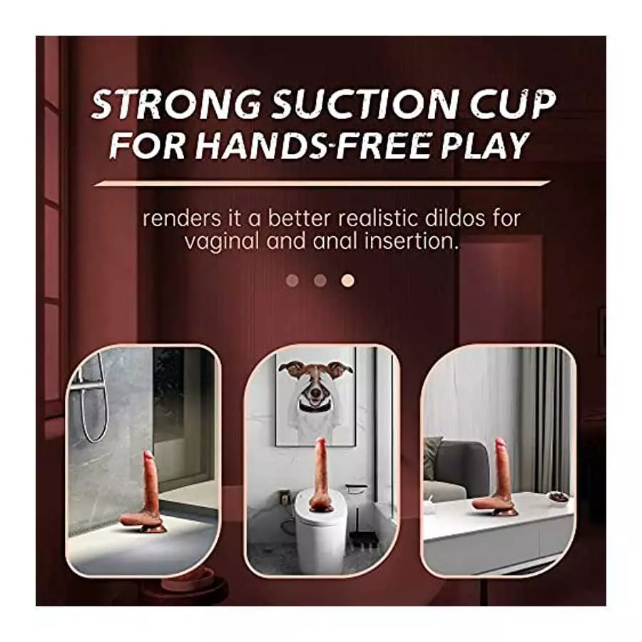 7.87 Inch Realistic Dildo for Women Beginners G-Spot and Anal Play, Soft Liquid Silicone Suction Cup Dildos for Hands-Free Play,