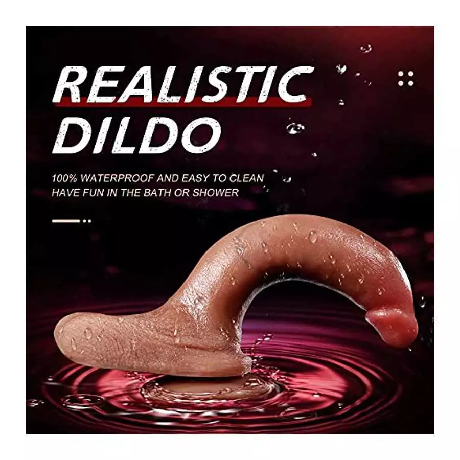 7.87 Inch Realistic Dildo for Women Beginners G-Spot and Anal Play, Soft Liquid Silicone Suction Cup Dildos for Hands-Free Play,