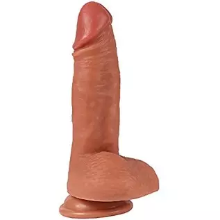 Hyper Realistic Dildo Dual Layered Liquid Silicone Bendable Sex Toy with Suction Cup 7.8 Inches