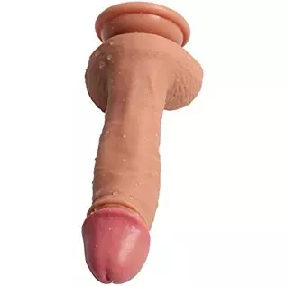 Hyper Realistic Dildo Dual Layered Liquid Silicone Bendable Sex Toy with Suction Cup 7.8 Inches