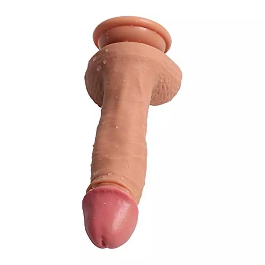 Hyper Realistic Dildo Dual Layered Liquid Silicone Bendable Sex Toy with Suction Cup 7.8 Inches