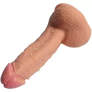 Hyper Realistic Dildo Dual Layered Liquid Silicone Bendable Sex Toy with Suction Cup 7.8 Inches