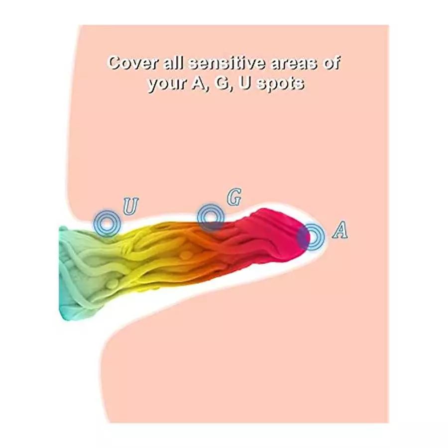 7.5 Inch Realistic Dildo with Colorful Design, Suction Cup for Hands-Free Play, Flexible and Soft Silicone Dildo, Adult Sensory