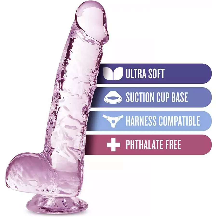 Blush 6 Inch Crystalline Dildo Suction Cup Harness Compatible Realistic Lifelike Hand Sculpted Sex Toy for Men Women Couples Blush 6 Inch Crystalline Dildo Suction Cup Harness Compatible Realistic Lifelike Hand Sculpted Sex Toy for Men Women Couples