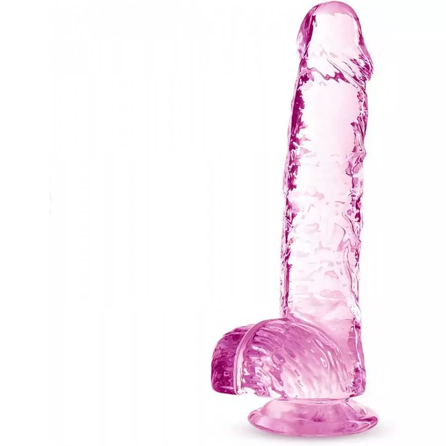 Blush 6 Inch Crystalline Dildo Suction Cup Harness Compatible Realistic Lifelike Hand Sculpted Sex Toy for Men Women Couples