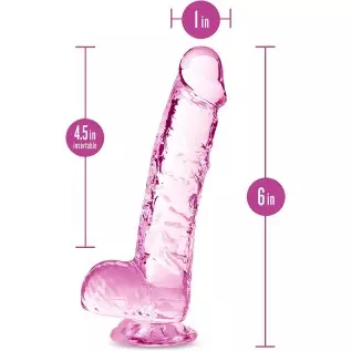 Blush 6 Inch Crystalline Dildo Suction Cup Harness Compatible Realistic Lifelike Hand Sculpted Sex Toy for Men Women Couples Blush 6 Inch Crystalline Dildo Suction Cup Harness Compatible Realistic Lifelike Hand Sculpted Sex Toy for Men Women Couples