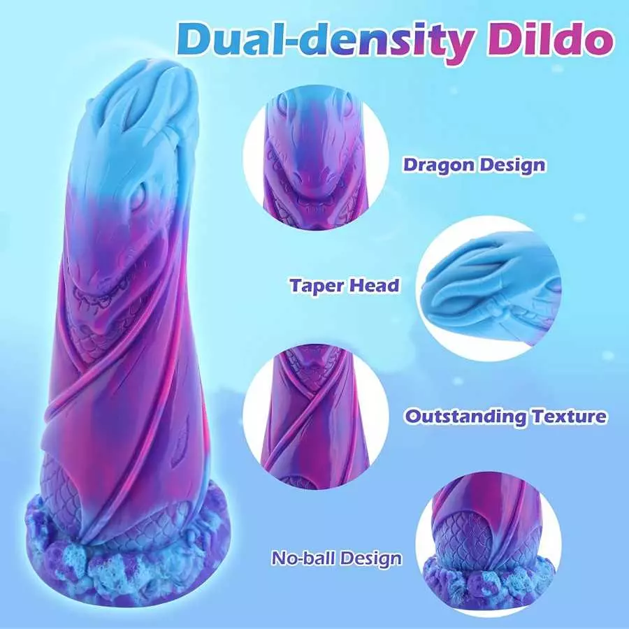 Octopus Dildo Dog Dildo, Silicone Fat Dual Density Dildo for Male