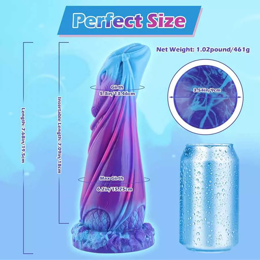 Octopus Dildo Dog Dildo, Silicone Fat Dual Density Dildo for Male