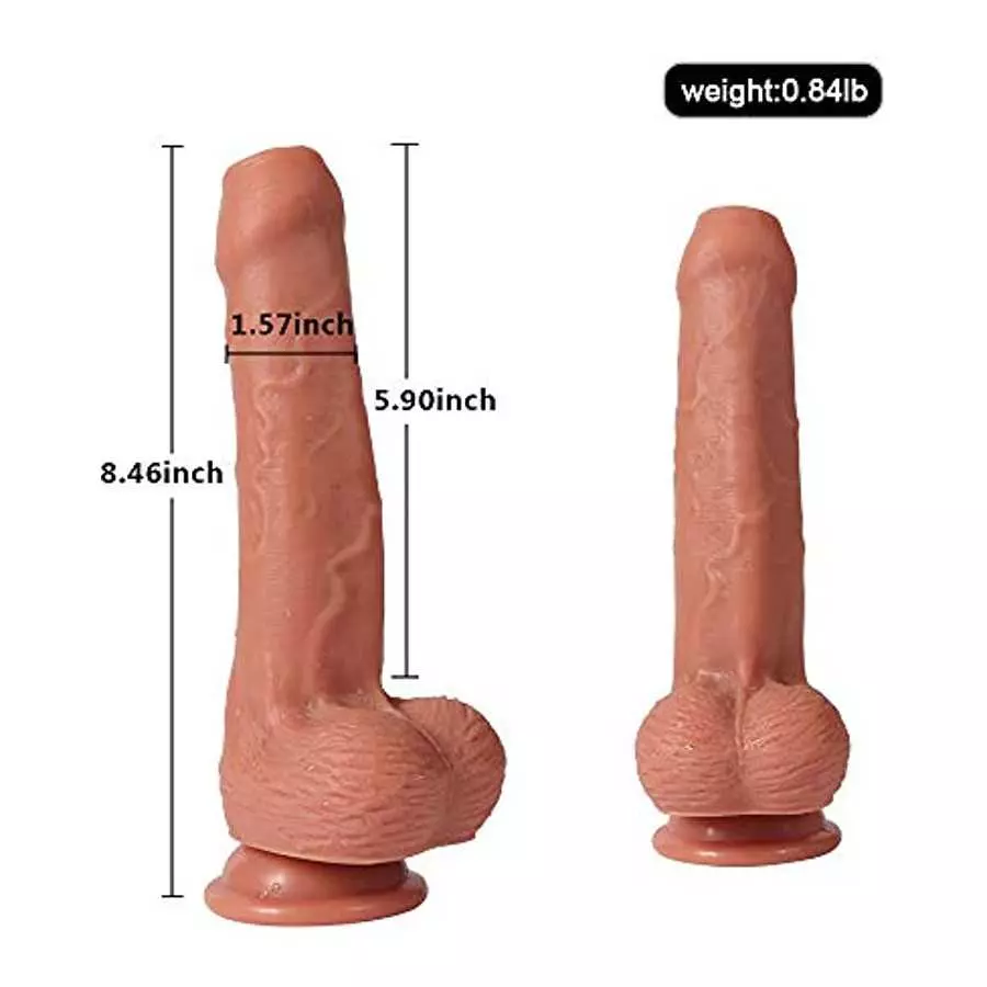 Anfei Foreskin Realistic Dildo Dual Layer Liquid Silicone Push-Back Prepuce Penis Sex Toy with Suction Cup