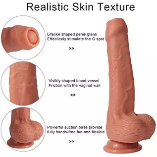 Anfei Foreskin Realistic Dildo Dual Layer Liquid Silicone Push-Back Prepuce Penis Sex Toy with Suction Cup