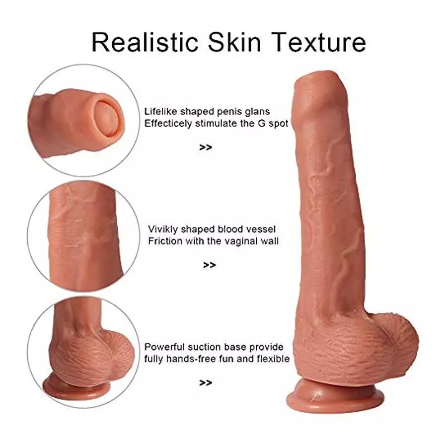 Anfei Foreskin Realistic Dildo Dual Layer Liquid Silicone Push-Back Prepuce Penis Sex Toy with Suction Cup