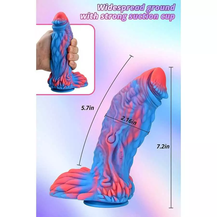Animal Penis 7.2" Realistic Rooster Dildo Big Size Cock Anal Plugs Artificial Sex Toys with Anal Suction Cup Dildo,Ultra-Soft Su