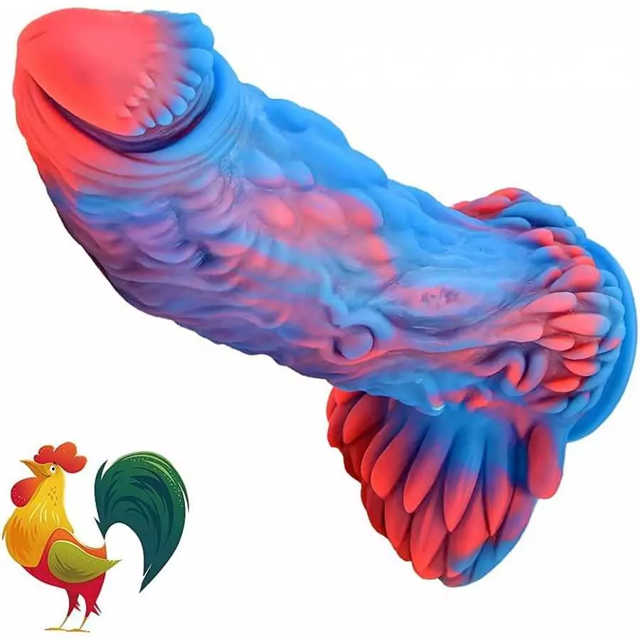 Animal Penis 7.2" Realistic Rooster Dildo Big Size Cock Anal Plugs Artificial Sex Toys with Anal Suction Cup Dildo,Ultra-Soft Su