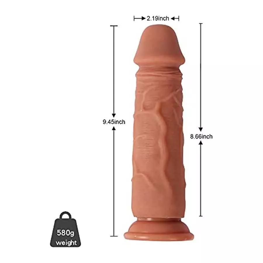 ANFEI Hyper Realistic Big Dildo Over 9 Inches Giant Dildos Double Layered Silicone Penis Premium Sex Toys with Suction Cup
