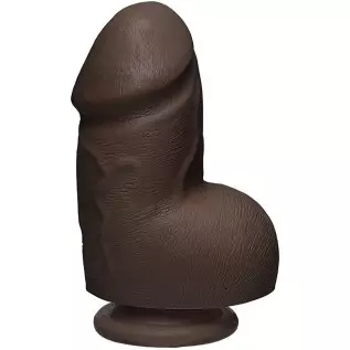 Doc Johnson The D - Fat D - 8 Inch with Balls - ULTRASKYN - 8" Long and 2.75" Wide - Strong Suction Cup Base - O-Ring Harness Co