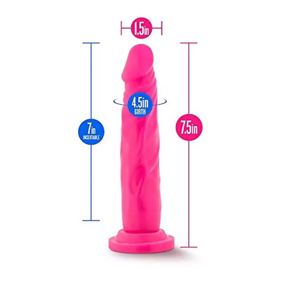 Blush Neo Realistic Dildo - 7.5 Inch Length and 1.5 Inch Width - Sensa Feel Dual Density - Strong Suction Cup for Hands Free Pla