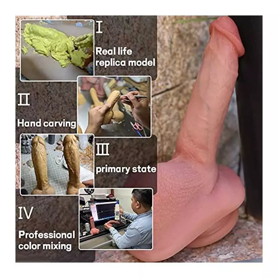 6.54" Realistic Dildo for Beginner, Lifelike Penis Adult Sex Toy with Suction Cup for Hands-Free Play, Flexible Cock with Curved