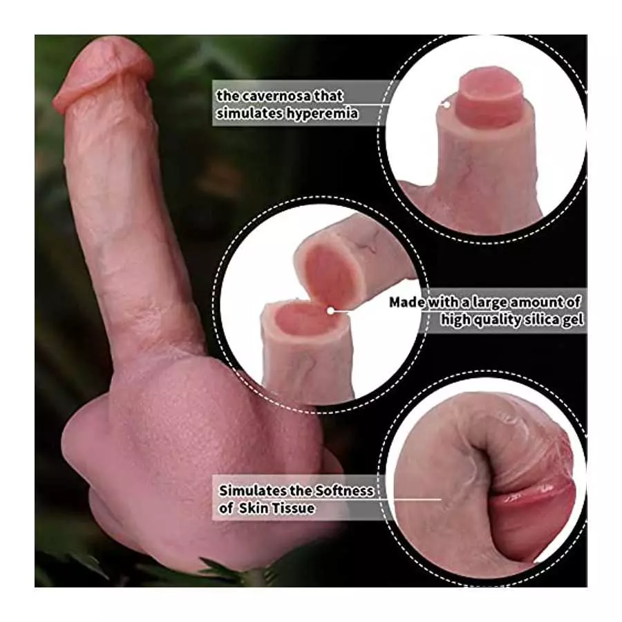 6.54" Realistic Dildo for Beginner, Lifelike Penis Adult Sex Toy with Suction Cup for Hands-Free Play, Flexible Cock with Curved