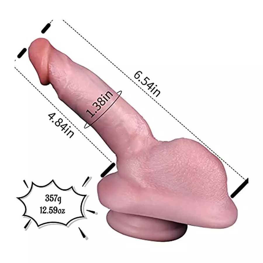 6.54" Realistic Dildo for Beginner, Lifelike Penis Adult Sex Toy with Suction Cup for Hands-Free Play, Flexible Cock with Curved