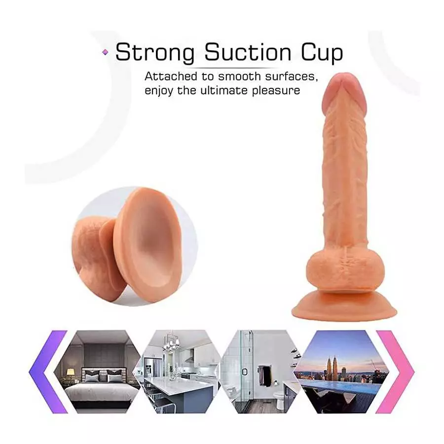 Amazing and Fun 7.8 inches Size can be Used for Beginners Game Bathroom Silicone Suction Cup Realistic Classic Dick Wand