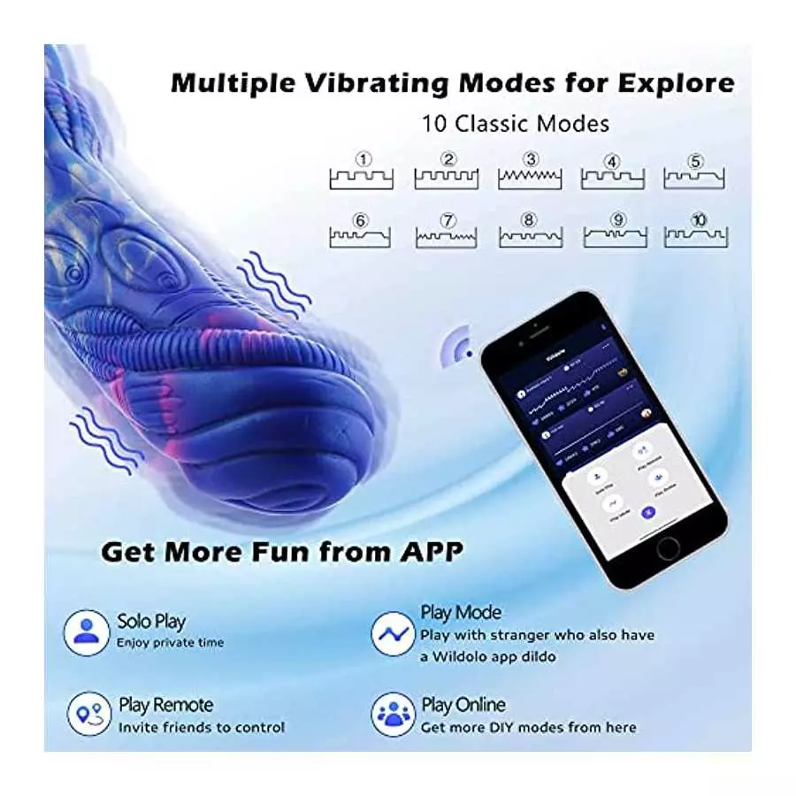 Monster Dildos, Huge Alien Octopus Dildo, Long Distance Sex Toys, Fantasy Silicone Bluetooth Dildo with Suction, Lifelike Giant