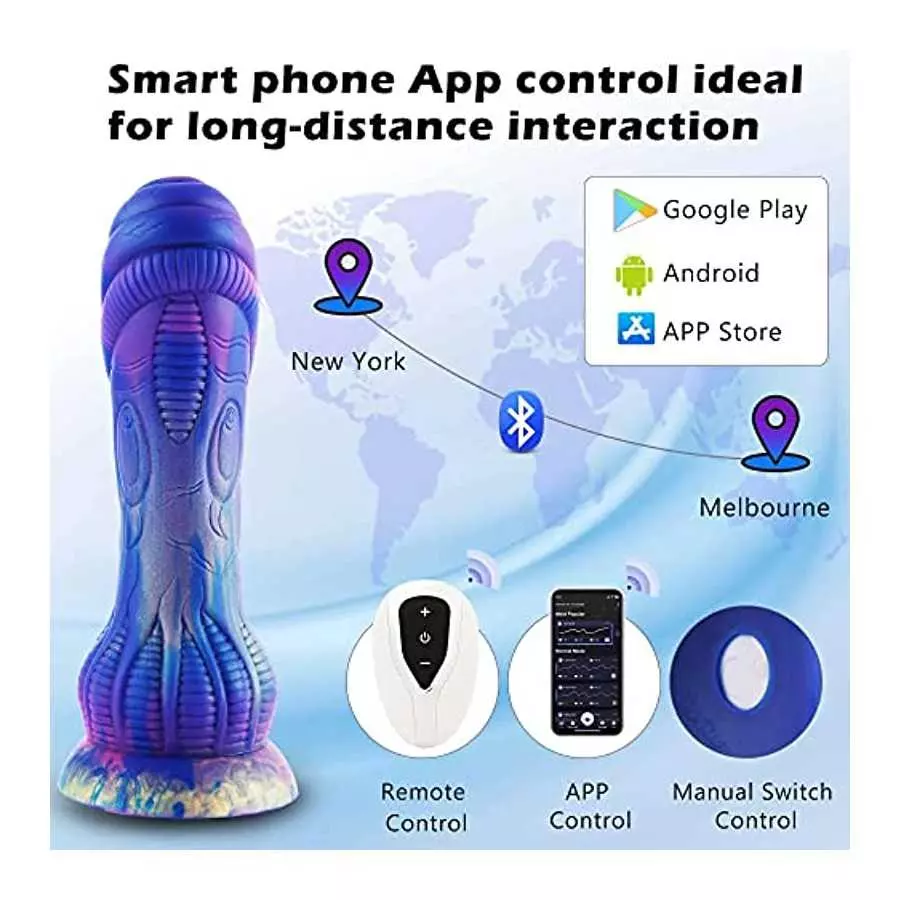 Monster Dildos, Huge Alien Octopus Dildo, Long Distance Sex Toys, Fantasy Silicone Bluetooth Dildo with Suction, Lifelike Giant