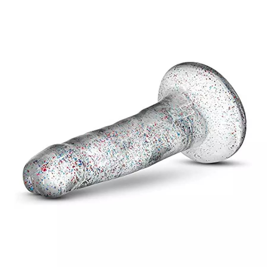 Blush Naturally Yours 5 1/2 inch Glitter Realistic Feel Soft Pliable Dildo - Fragrance Free Suction Cup Harness Compatible Coupl