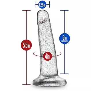 Blush Naturally Yours 5 1/2 inch Glitter Realistic Feel Soft Pliable Dildo - Fragrance Free Suction Cup Harness Compatible Coupl Blush Naturally Yours 5 1/2 inch Glitter Realistic Feel Soft Pliable Dildo - Fragrance Free Suction Cup Harness Compatible Coupl