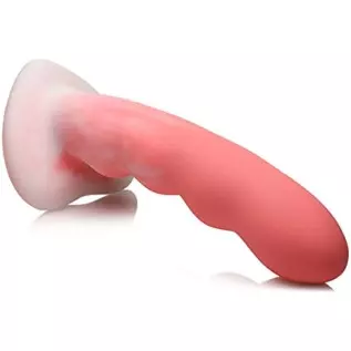 CURVE TOYS Simply Sweet Wavy Silicone Dildo for Men, Women, & Couples. Firm and Flexible Strong Suction Base. 1 Piece, Pink.
