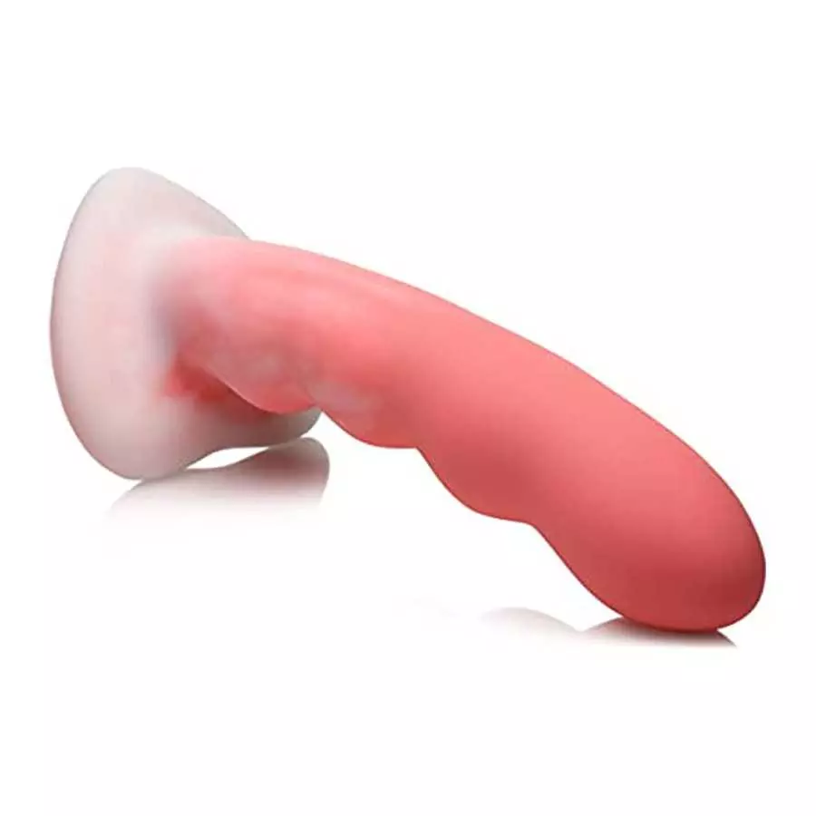 CURVE TOYS Simply Sweet Wavy Silicone Dildo for Men, Women, & Couples. Firm and Flexible Strong Suction Base. 1 Piece, Pink.
