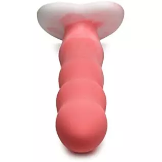 CURVE TOYS Simply Sweet Wavy Silicone Dildo for Men, Women, & Couples. Firm and Flexible Strong Suction Base. 1 Piece, Pink.