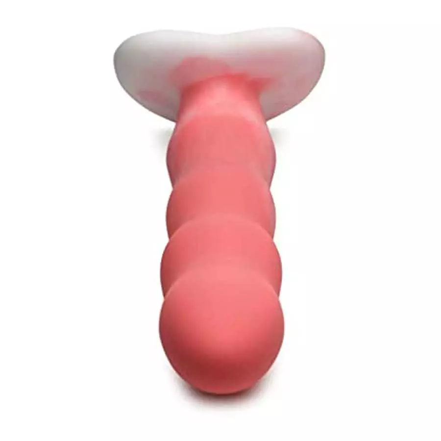 CURVE TOYS Simply Sweet Wavy Silicone Dildo for Men, Women, & Couples. Firm and Flexible Strong Suction Base. 1 Piece, Pink.