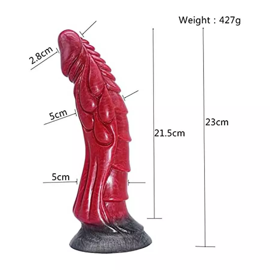 9 inch Realistic Dragon Dildo with Suction Cup for Hands-Free Play, Ultra-Soft Colorful Silicone Butt Plug Curved Anal Plug Adul