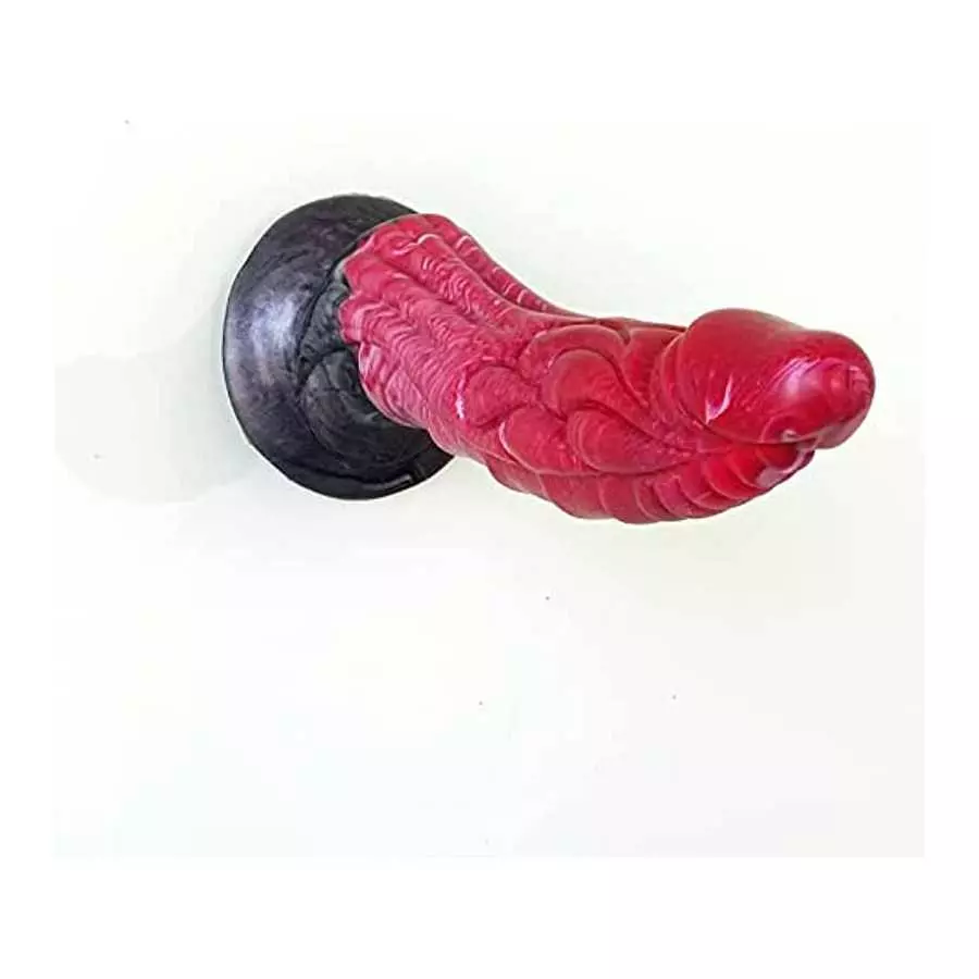 9 inch Realistic Dragon Dildo with Suction Cup for Hands-Free Play, Ultra-Soft Colorful Silicone Butt Plug Curved Anal Plug Adul