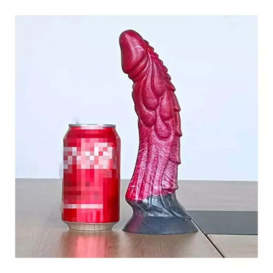 9 inch Realistic Dragon Dildo with Suction Cup for Hands-Free Play, Ultra-Soft Colorful Silicone Butt Plug Curved Anal Plug Adul