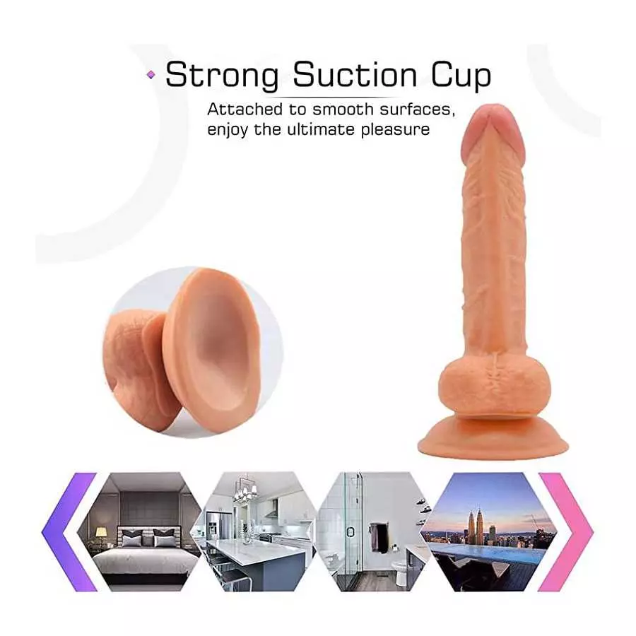7.8 inches Relaxing Soft Silicone Suction Cup Realistic Classic Wand for Parties