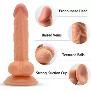 7.8 inches Relaxing Soft Silicone Suction Cup Realistic Classic Wand for Parties