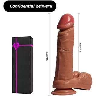Realistic Dildos for Women, 8.5Inch Dildo with Suction Cup, Big Cock Vaginal G-spot and Anal Play,Body-Safe Material and Adult S
